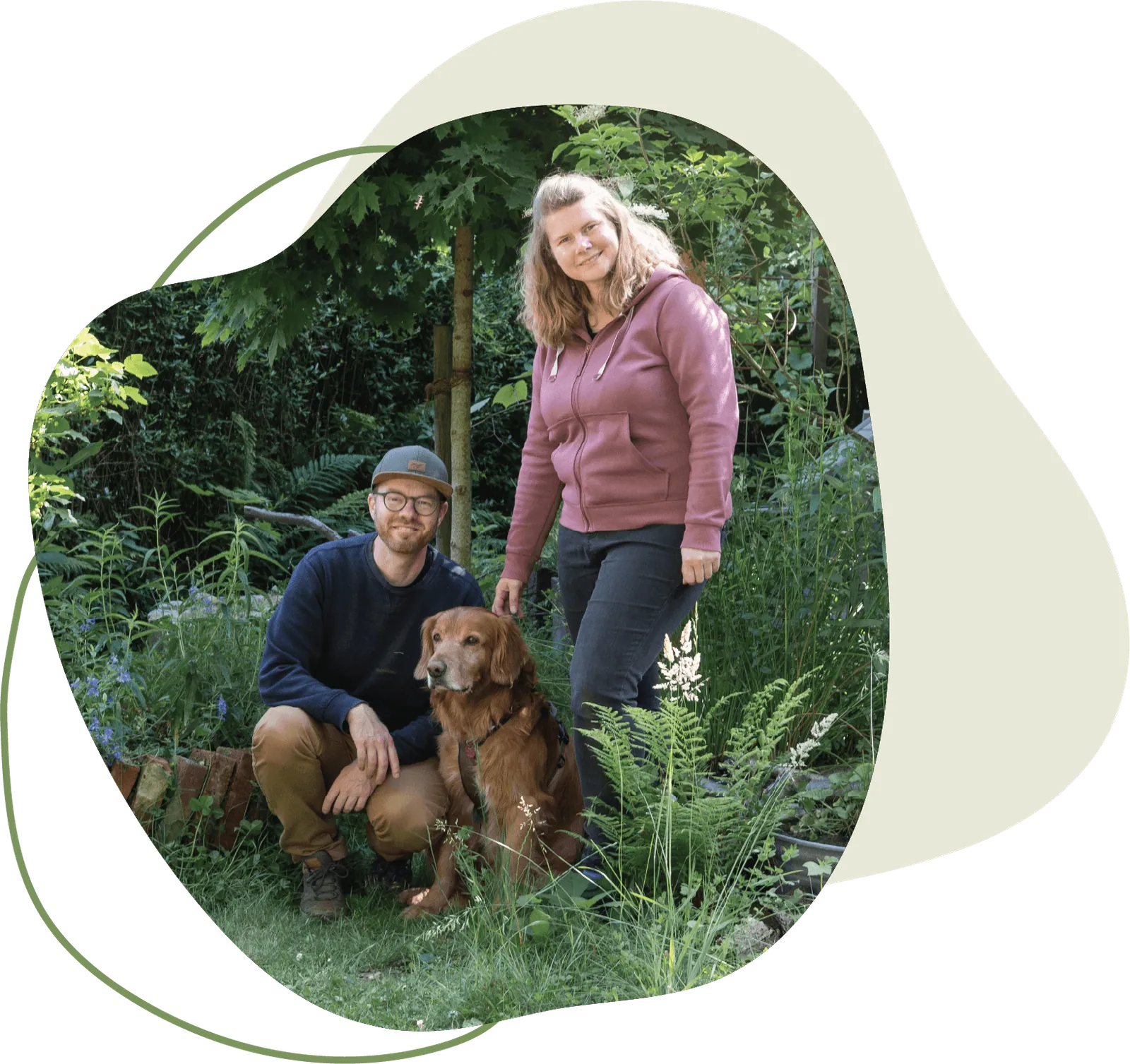 Die Gärtner in ihrem Wildblumengarten